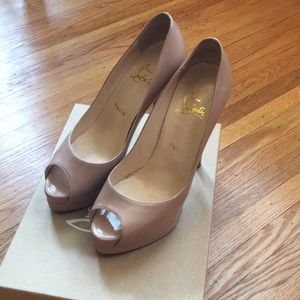 Christian Louboutin nude Lady Peep Pumps 37.5